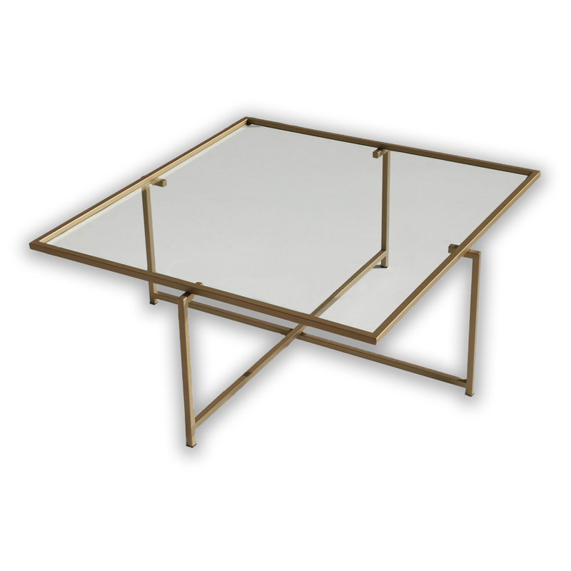 Table basse carrée en verre trempé résistant au ternissement