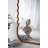 31.4X1.4X74" Oversized Wooden Floor Mirror With Unique Brown Frame