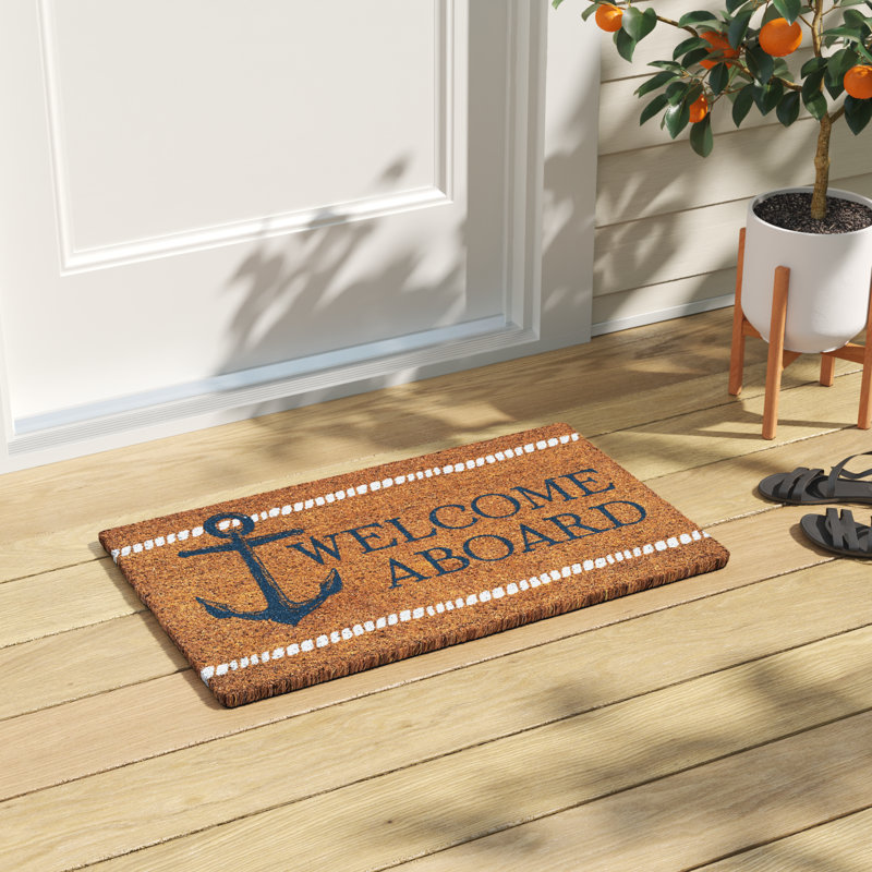Tapis de porte d'extérieur 30 po x 18 po Mericia Welcome Aboard