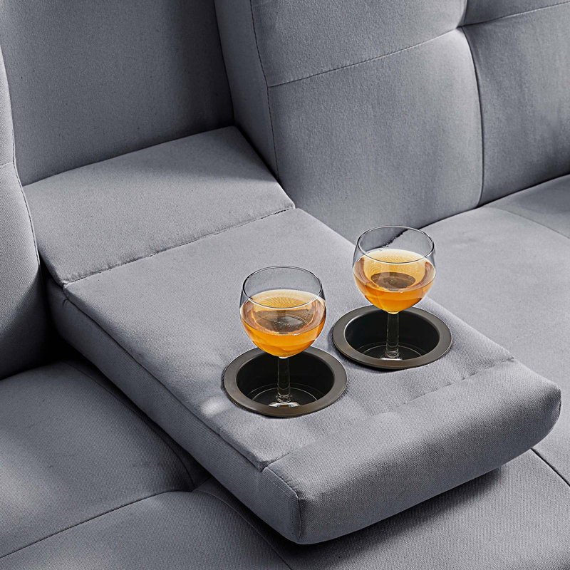 Canapé-lit 70,07 po Jodiann, Tissu gris pâle