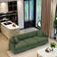 Canapé de salon en velours moelleux à trois places avec deux coussins décoratifs, tissu en peluche doux et résistant aux rayures, spacieux et confortable-1104222763