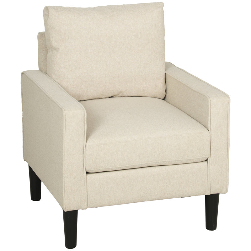 Upholstered Armchair, Cream Linen