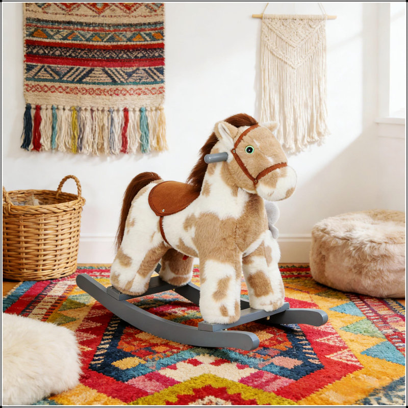 Chaise berçante pour enfants en peluche avec sons interactifs pour un jeu imaginatif et une assise confortable