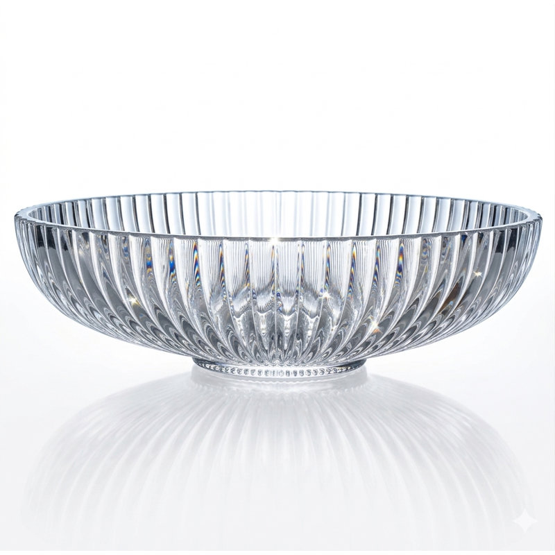 Majestic 21" Glass Oval Vessel Bathroom Sink, Clear