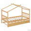 Lit simple en bois avec lit gigogne, idéal pour les chambres d'enfants, encourageant la créativité et maximisant l'utilisation de l'espace-118019964