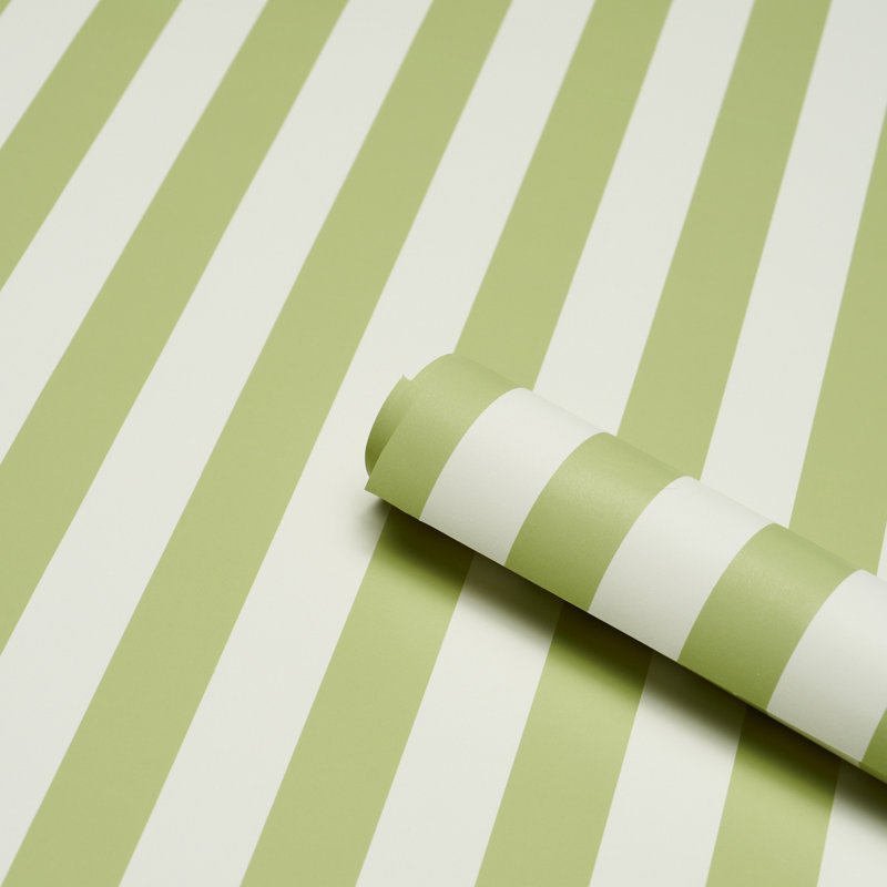 Emma Striped Wallpaper Roll, Leaf