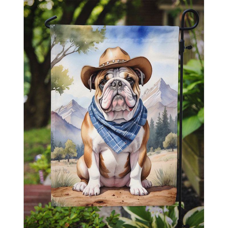 Drapeau Cowboy Welcome Garden, Bouledogue anglais
