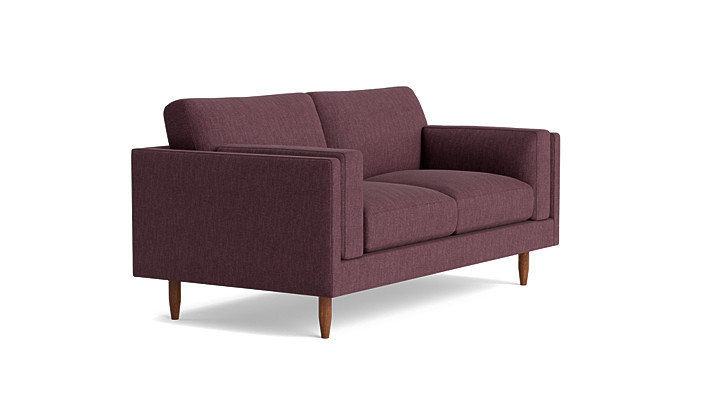 Skinny Fat Loveseat (70"), Performance Weave - Aubergine