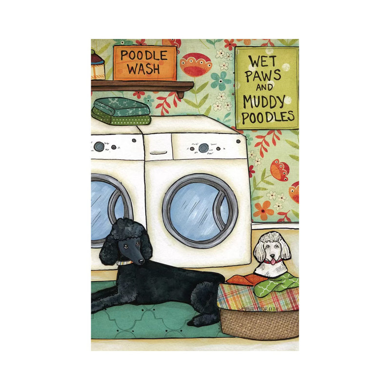 «Poodle Wash», impression sur toile tendue, 12" H x 8" W x 0.75" D
