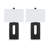 27 Inch Table Lamp Set Of 2, Black Rectangular Cutout Base, Fabric Shade
