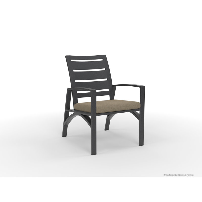 Outdoor Dining Armchair, Harris Stone, Carbon Black