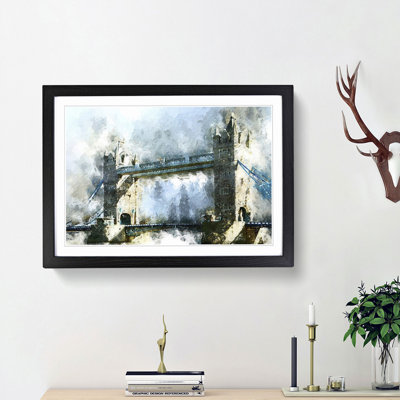 Tower Bridge in London in Abstract - Picture Frame Painting Print