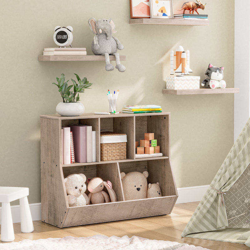 Toy Organizer Chip Resistant Kids Bookcase, Greige
