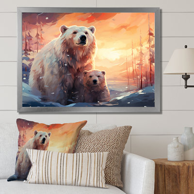 Famille d'ours polaire Starlit en hiver II - ours 2, art mural