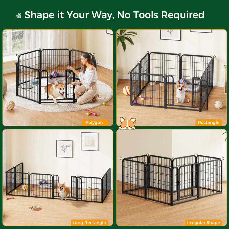 Pet Pen with 2 Doors & Automatic Locks, 60cm x 60cm