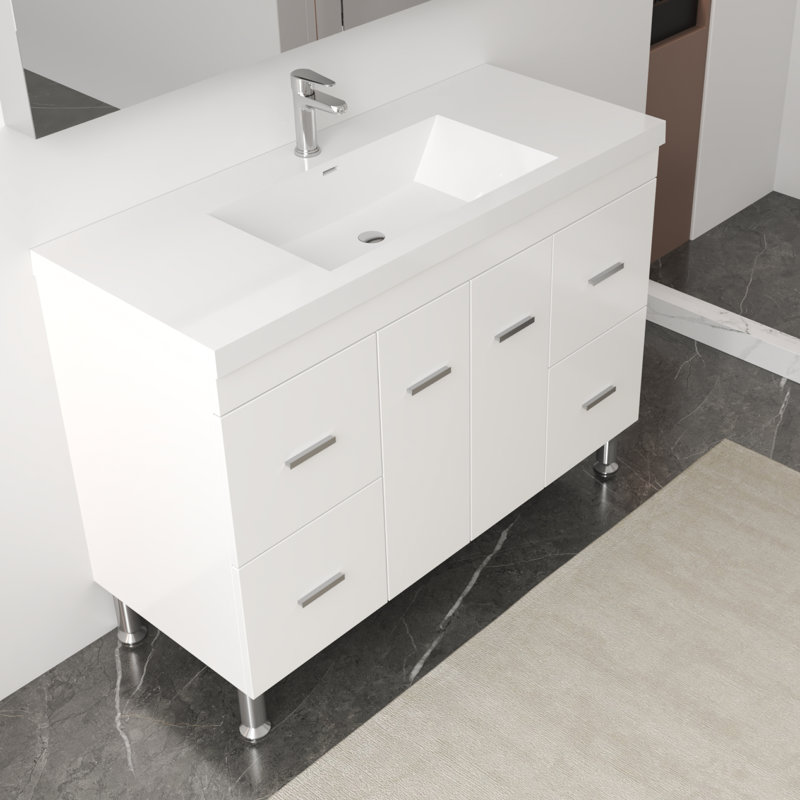 Ensemble de meuble-lavabo simple 48 po Roylynn, blanc
