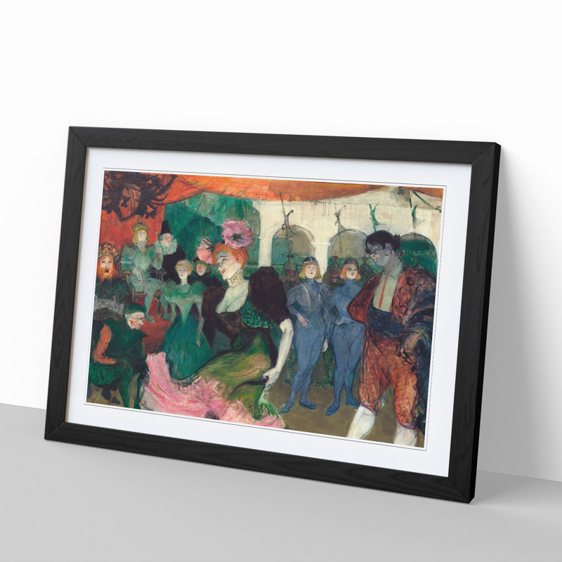 Dancing the Bolero by Henri de Toulouse-Lautrec - Picture Frame Painting, Black Framed, 36cm H x 48cm W x 2cm D