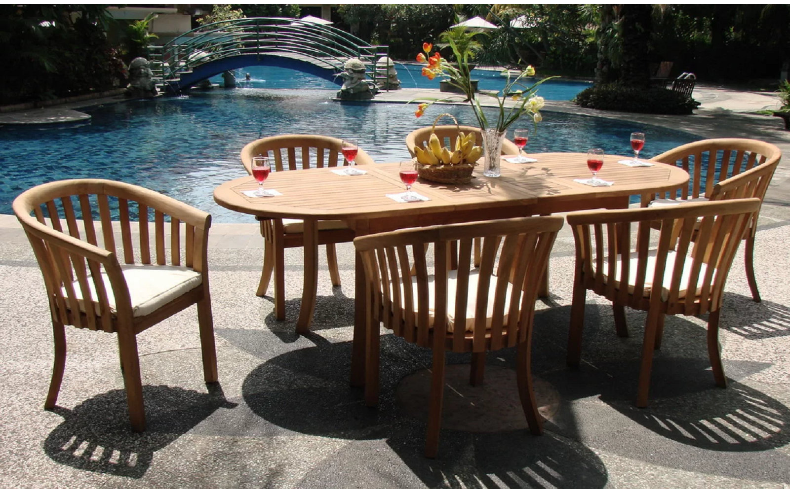 Mancheer 94" Teak Patio Dining Set