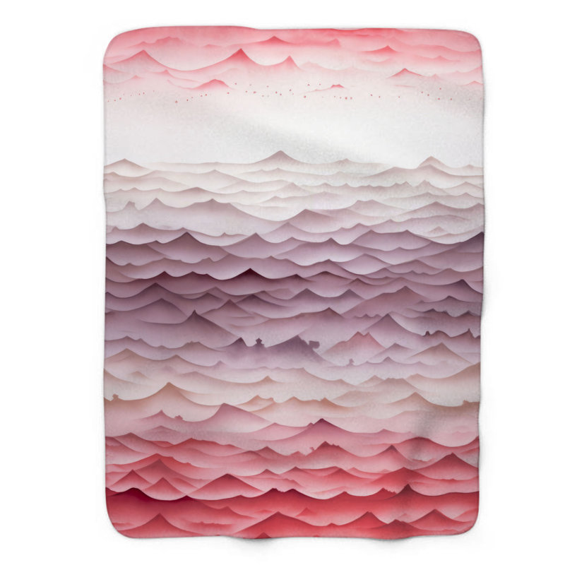 Pink Shades - 1 pièce Sherpa Premium, Grand lit
