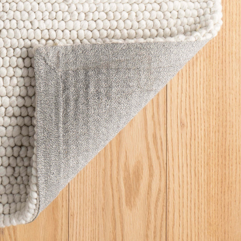 Niels Ivory Handwoven Wool/Viscose Rug, Runner 2'6" x 8'