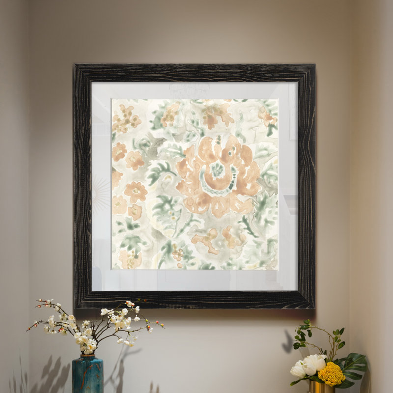 Tuile de jardin terre cuite, H 35,5 po x l 35,5 po x P 1,5 po, Papier encadré noir
