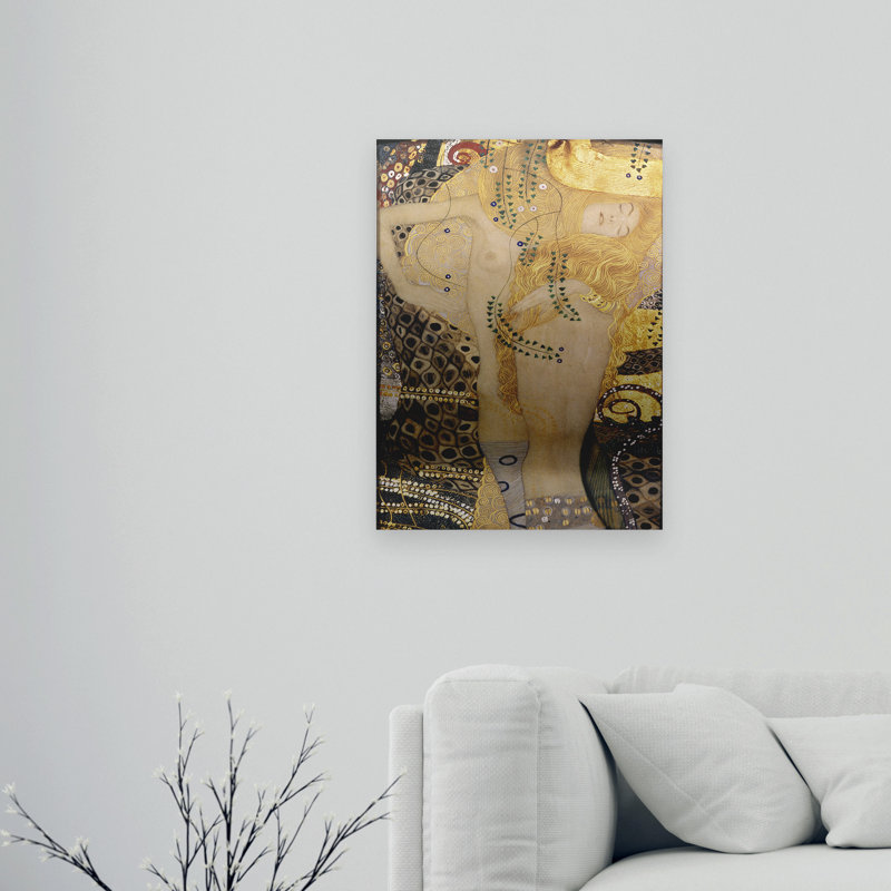 Gustav Klimt «Water Serpents», art en aluminium brossé flottant