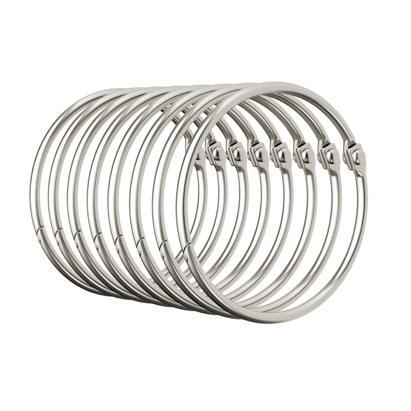 Polyresin Rust Resistant Shower Curtain Hook, Brushed Nickel