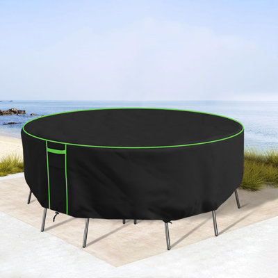 Housse pour ensemble de salle à manger de patio, housse de table ronde robuste, facile à utiliser et à entretenir, housse de mobilier de patio durable