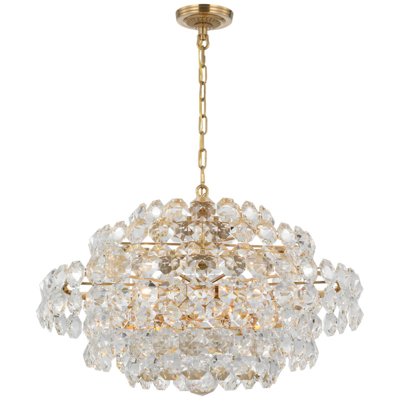 Sanger 12 - Light Chandelier, Hand-Rubbed Antique Brass