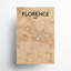 Florence, carte de la ville, impression rétro-937459994-937459999