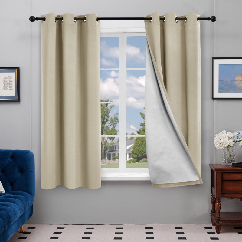 Centerview Blackout Curtains / Drapes Pair, 42" W x 63" L, Beige