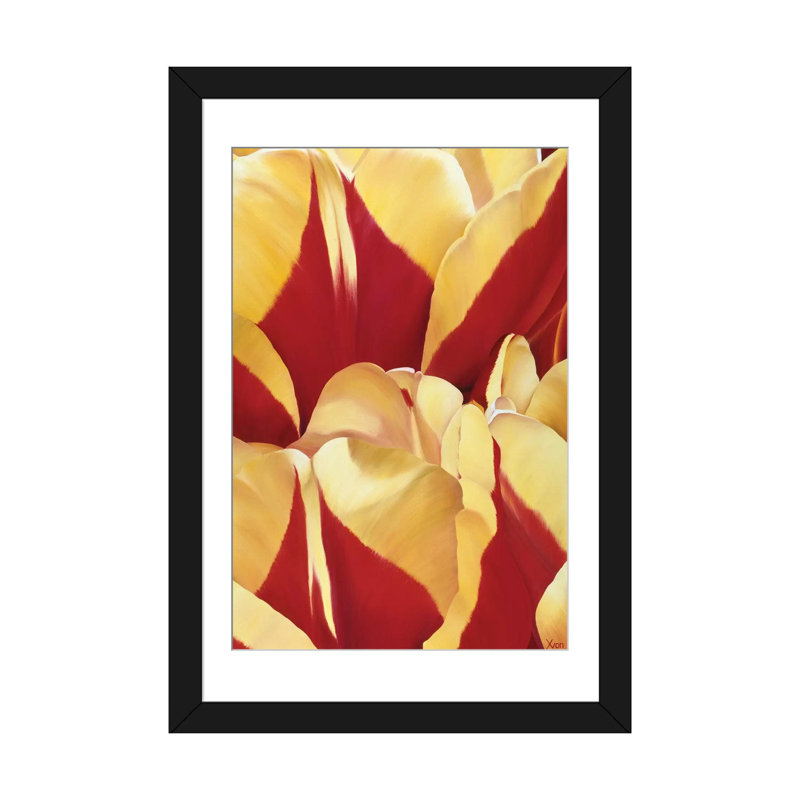 « arti tulip ii », impression sur toile, H 32 po x l 24 po x P 1 po, Papier d'art encadré noir, Blanc