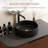 36" Black Stone Countertop Bathroom Vanity with Round Sink, Fluted Double Drawers, Fully Assembled