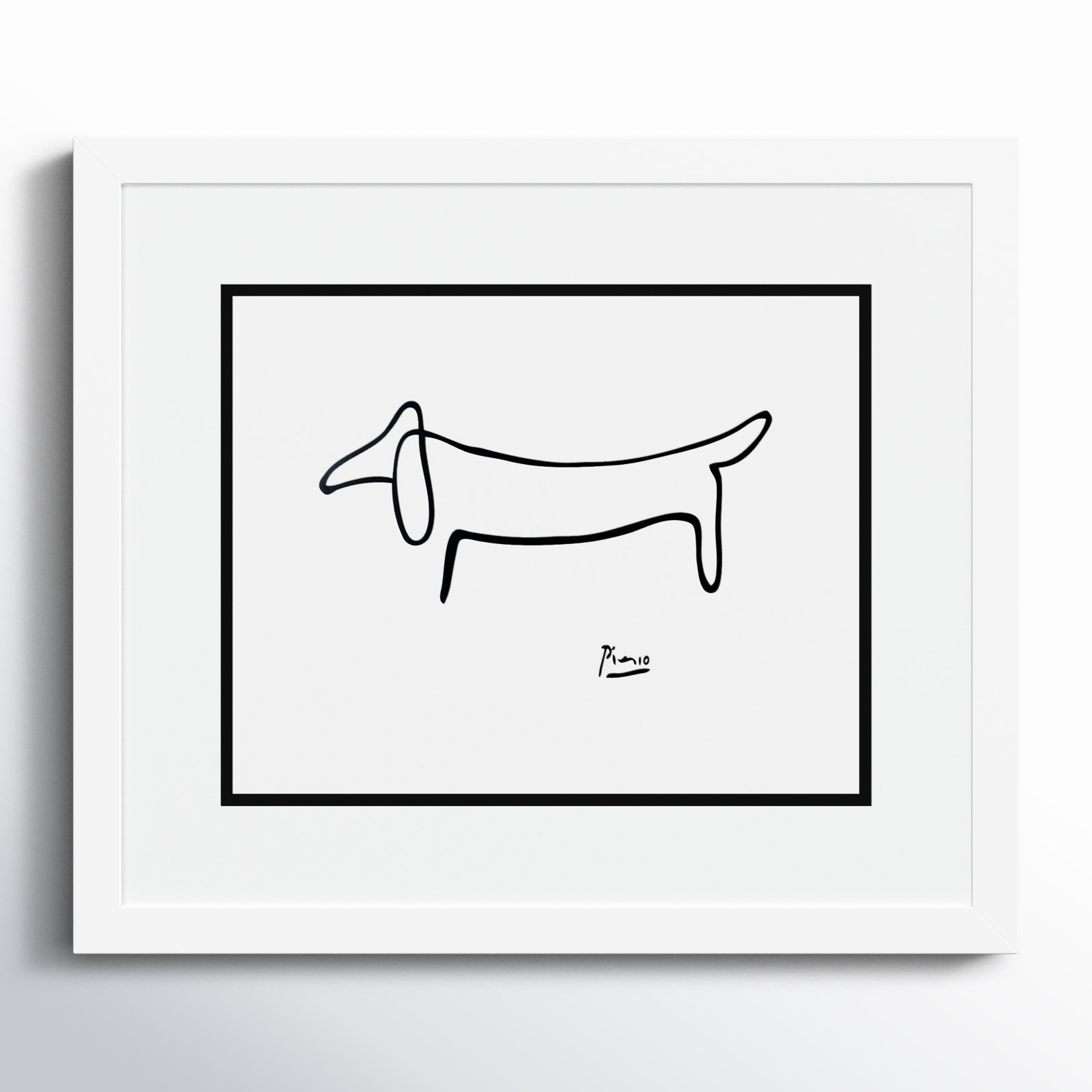 Midtown "Le Chien (The Dog)" Print, 16" H x 16" W, Svelte Matte White
