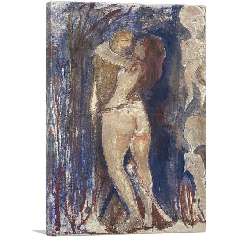 "La mort et la vie" par Edvard Munch, reproduction d'art sur toile tendue, H 26 po x l 18 po x P 0,75 po