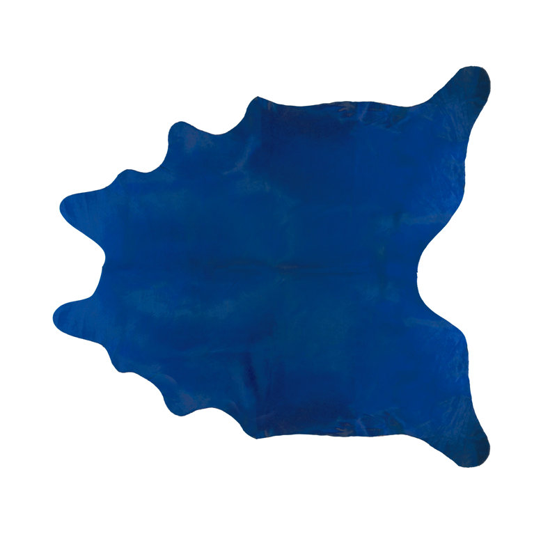 Tapis bleu cobalt en cuir de vache fabriqué à la main Stainforth