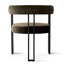 Ensemble de table de salle à manger pour 4 personnes Carlen avec table ronde de 52 po et 4 chaises rembourrées en velours-104562067