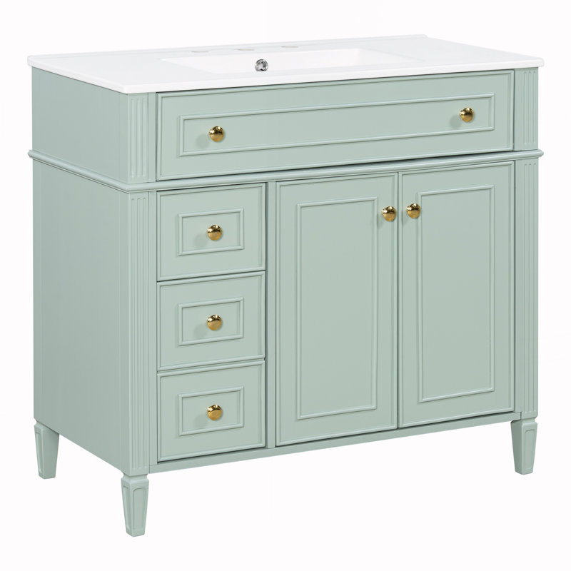 Armoire avec tiroir rabattable, Vert