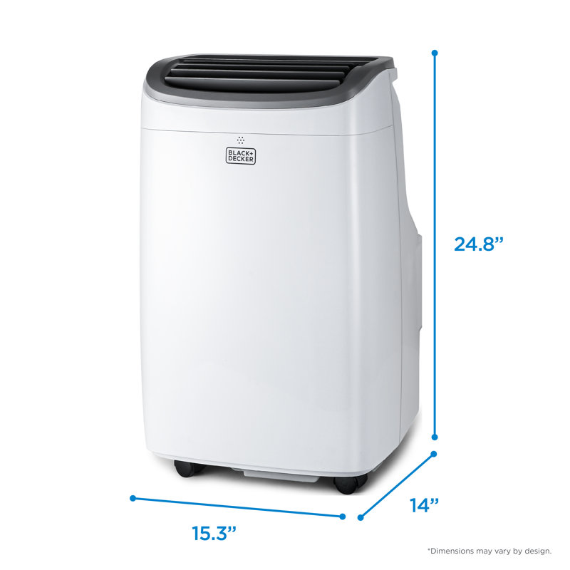 Climatiseur portatif 8 000 BTU de la série BPACT NOIR + DECKER jusqu'à 350 pieds carrés avec télécommande, blanc