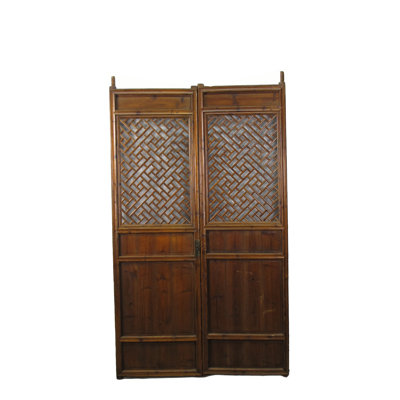 Asian Classic 24.8'' x 89'' Paneled Wood Screen Doors