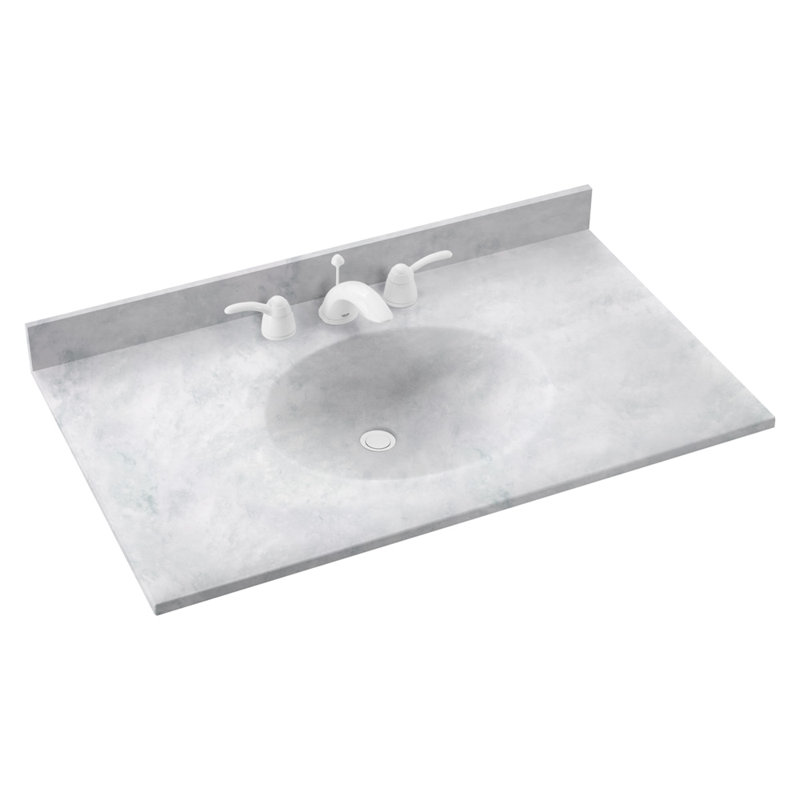 Plateau de meuble-lavabo simple 49 po Ellipse, Glace