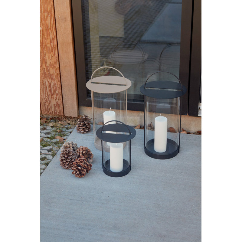 Maki Lantern, Clay, 11.42" H x 8.07" W x 8.07" D
