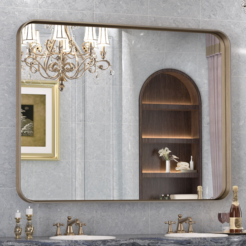 Miroir d'appoint Tyro, Bronze, 42 po x 36 po, Rectangulaire