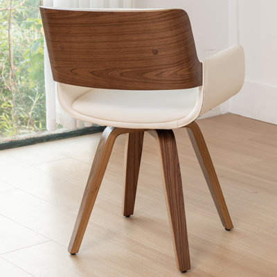 Upholstered Faux Leather Swivel Office Chair