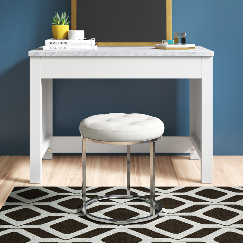 Tabouret de coiffeuse Bailys, Blanc