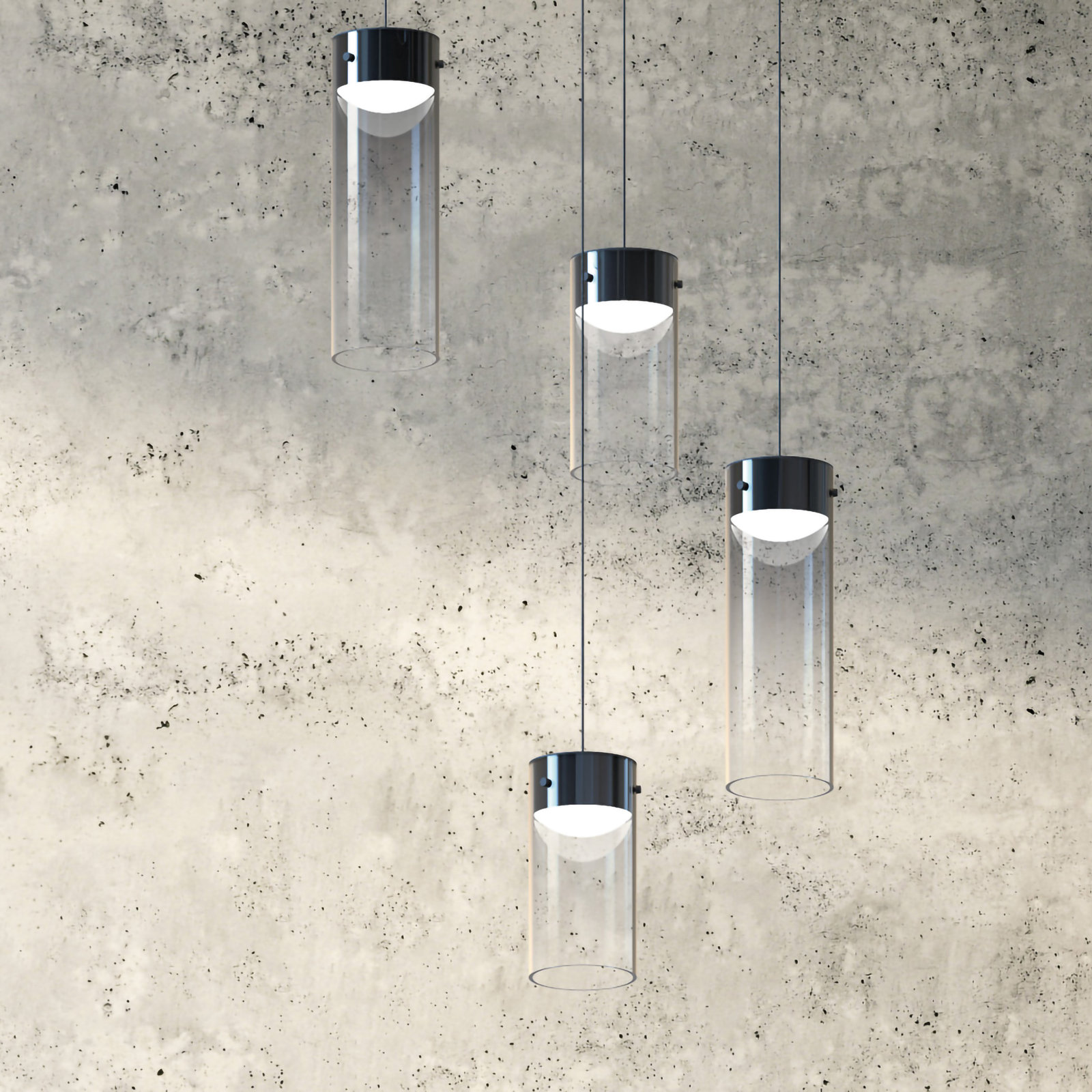 Delonda 9 Light Glass Dimmable Pendant, Graduating Smoke