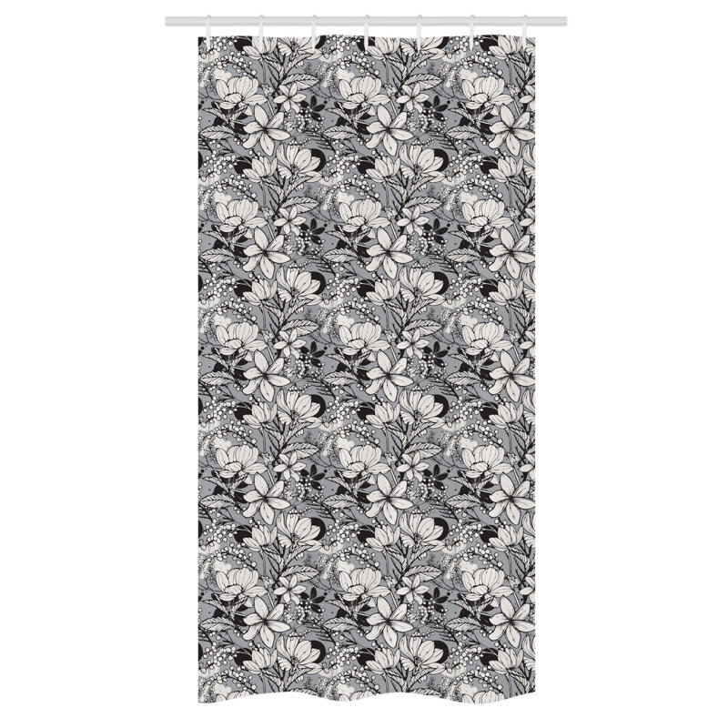 Floral Shower Curtain with Hooks Included, 36" W x 72" L