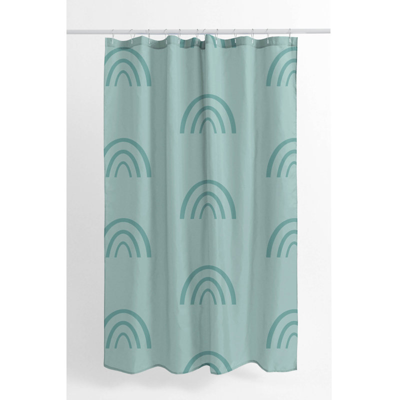 Plain Bows Match Ultra-Thin Lightweight Shower Curtain, Light Blue