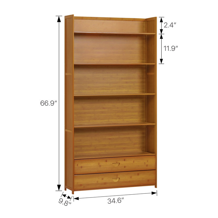 6-Tier Open Shelf Storage Organizer 6-Cube Standard Wood Bookcase