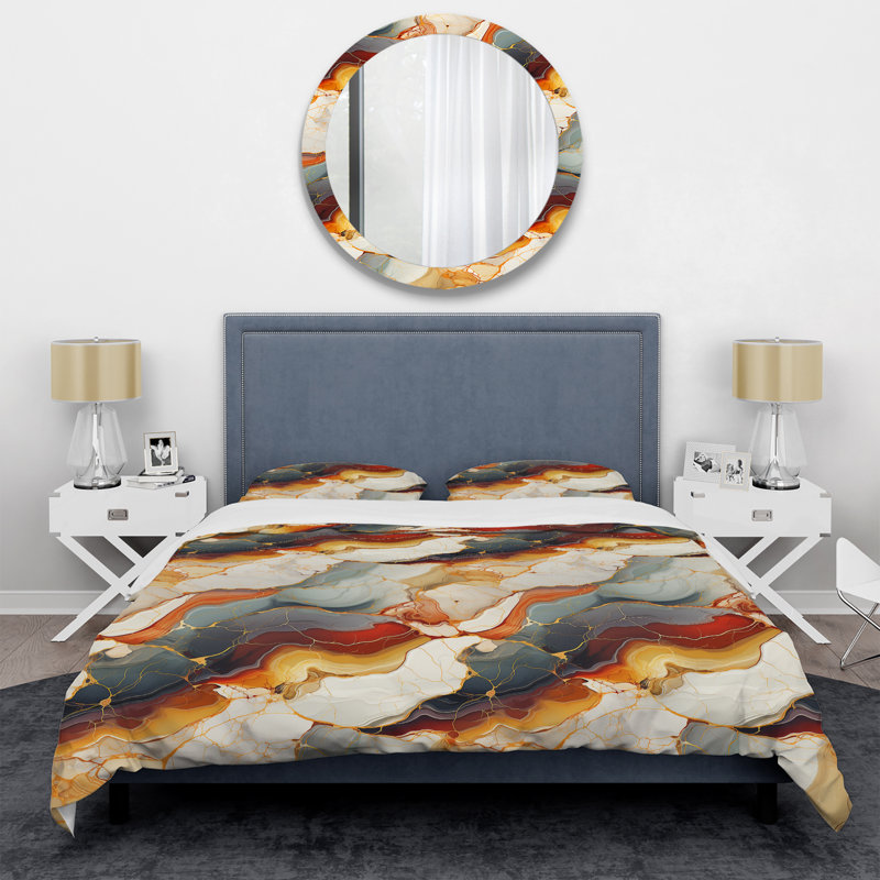 Ensemble de housse de couette Beauty Marble, Housse de couette pour grand lit et 2 taies décor
